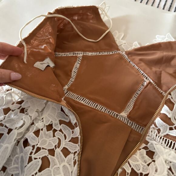 RoseLANI | White Lace Azaelea Guipure Lace Midi Dress | Small - Picture 7 of 7